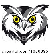 Royalty Free Vector Clip Art Illustration Of An Owl Face Logo 4