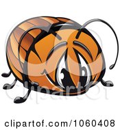 Royalty Free Vector Clip Art Illustration Of A Brown Beetle Logo