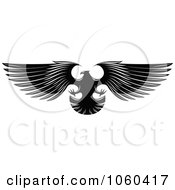Royalty Free Vector Clip Art Illustration Of A Black And White Flying Eagle Logo 4 by Vector Tradition SM