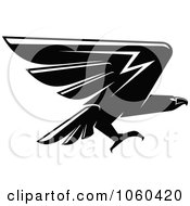 Poster, Art Print Of Black And White Flying Eagle Logo - 12