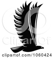 Royalty Free Vector Clip Art Illustration Of A Black And White Flying Eagle Logo 5
