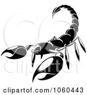 Poster, Art Print Of Black And White Scorpion Logo
