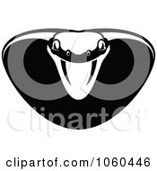 Royalty Free Vector Clip Art Illustration Of A Black And White Viper Or Cobra Logo 2
