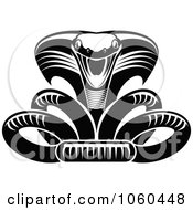 Royalty Free Vector Clip Art Illustration Of A Black And White Viper Or Cobra Logo 1