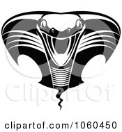 Royalty Free Vector Clip Art Illustration Of A Black And White Viper Or Cobra Logo 4 by Vector Tradition SM