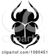 Poster, Art Print Of Black And White Scarab Beetle Logo - 2