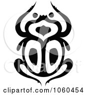 Poster, Art Print Of Black And White Scarab Beetle Logo - 3