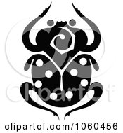 Black And White Scarab Beetle Logo - 1