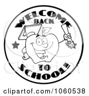 Poster, Art Print Of Black And White Welcome Back To School Circle And Student Apple Holding A Diploma