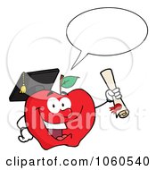 Poster, Art Print Of Talking Student Apple Holding A Diploma