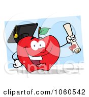Poster, Art Print Of Student Apple Holding A Diploma - 2