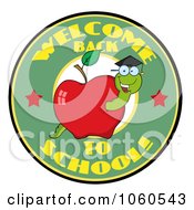Poster, Art Print Of Welcome Back To School Circle With A Worm In An Apple
