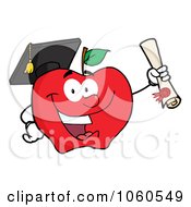 Poster, Art Print Of Student Apple Holding A Diploma - 1