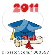 Poster, Art Print Of Blue Graduation Cap And Tassel With 2011