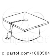 Poster, Art Print Of Outlined Graduation Cap And Tassel