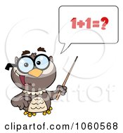 Poster, Art Print Of Professor Owl Holding A Pointer Stick And Teaching Math - 1