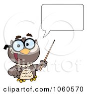 Poster, Art Print Of Talking Professor Owl Holding A Pointer Stick