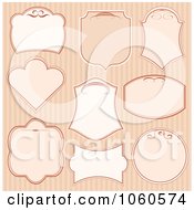 Poster, Art Print Of Digital Collage Of Pretty Beige Labels On Stripes