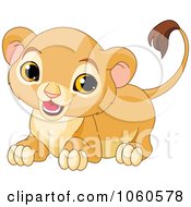 Poster, Art Print Of Cute Lion Cub Crouching