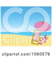 Poster, Art Print Of Lounge Chair And Umbrella On A Summer Beach