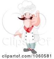 Royalty Free Vector Clip Art Illustration Of A Male Chef With A Thumb Up In The Air by Pushkin