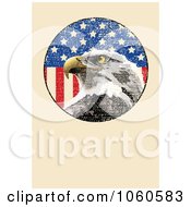 Poster, Art Print Of Beige Page With An American Eagle And Flag
