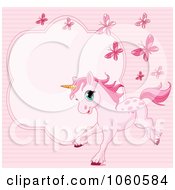 Poster, Art Print Of Pink Pony And Butterfly Frame