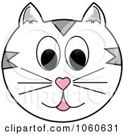 Royalty Free Vector Clip Art Illustration Of A White Cat Face