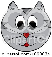 Poster, Art Print Of Gray Cat Face