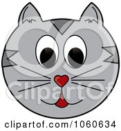 Royalty Free Vector Clip Art Illustration Of A Gray Cat Face