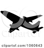 Royalty Free Vector Clip Art Illustration Of A Silhouetted Airplane Ascending