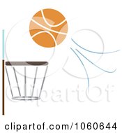 Poster, Art Print Of Basketball Flying Towards A Hoop