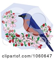 Poster, Art Print Of Bluebird Perched In Apple Blossoms - 3