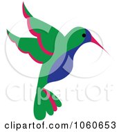 Poster, Art Print Of Blue Green And Red Hummingbird - 2
