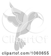 Royalty Free Vector Clip Art Illustration Of A Gray Hummingbird by Pams Clipart