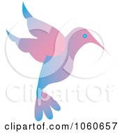 Poster, Art Print Of Blue And Pink Hummingbird