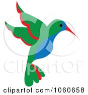 Poster, Art Print Of Blue Green And Red Hummingbird - 3