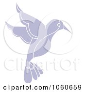 Royalty Free Vector Clip Art Illustration Of A Purple Hummingbird by Pams Clipart