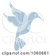 Royalty Free Vector Clip Art Illustration Of A Blue Hummingbird by Pams Clipart