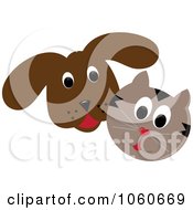Royalty Free Vector Clip Art Illustration Of A Brown Dog And Cat