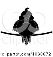 Poster, Art Print Of Chubby Silhouetted Bird On A Wire