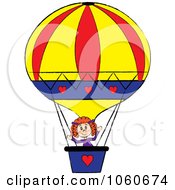 Poster, Art Print Of Stick Girl In A Hot Air Balloon