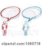 Poster, Art Print Of Digital Collage Of Chat Balloons And A Man And Woman