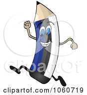 Royalty Free Vector Clip Art Illustration Of A Running Estonian Flag Pencil Character