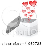 Poster, Art Print Of 3d Box With Hearts