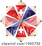 Poster, Art Print Of Burst Of Swiss European American And Chinese Flag Pencils