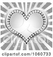 Poster, Art Print Of Silver Diamond Heart Over Rays