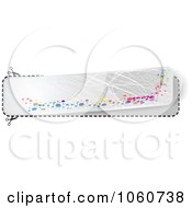 Royalty Free Vector Clip Art Illustration Of A Silver Banner With Scratches Colorful Dots And Cut Lines