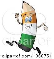 Royalty Free Vector Clip Art Illustration Of A Running Ireland Flag Pencil Character by Andrei Marincas
