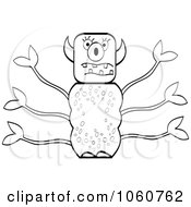 Royalty Free Vector Clip Art Illustration Of An Outlined Leafy Monster